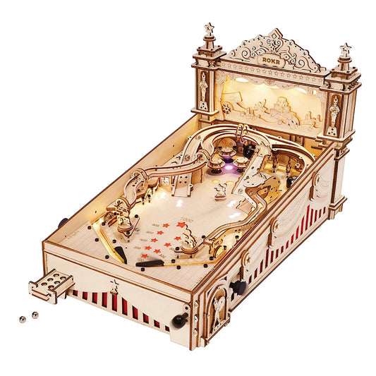 ROKR 3D Puzzle Pinball Machine Wooden Puzzle Brainteaser Building Toy
3D Wooden Puzzle Pinball Machine - DIY Model Kit to Build Wooden Model Pinball Machine Craft - Gift for Collection Lover - Brainteaser