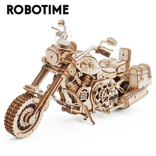 3D Wooden Puzzle Cruiser Motorcycle - DIY Model Kit to Build Wooden Model Vintage Cruiser Motorcycle Building Craft - 420 Pcs - Gift for Collection Lover